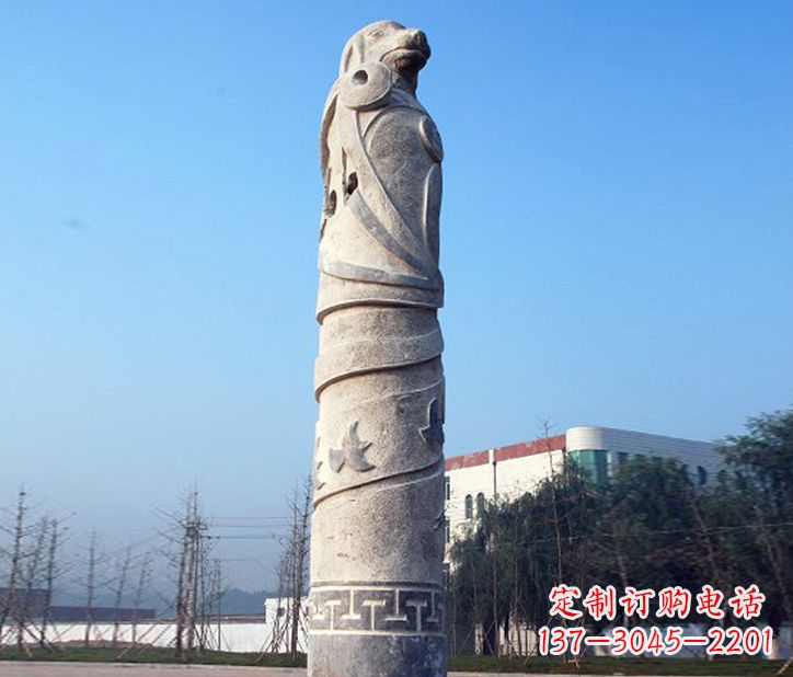 福建12生肖石柱广场景观石雕