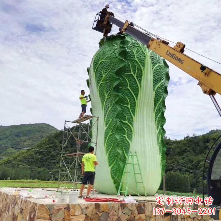 福建白菜石雕凳-景区园林大型仿真植物景观