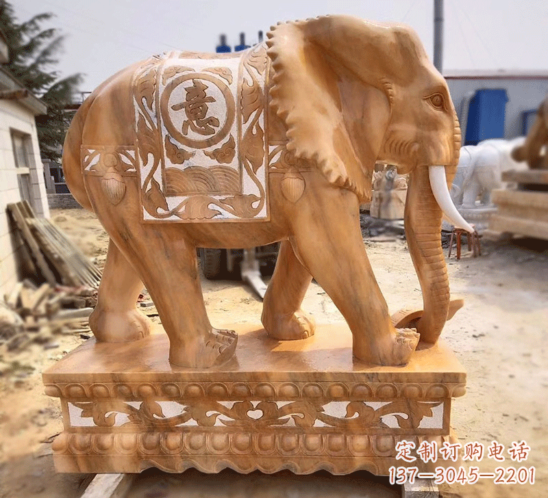 福建精美大象雕刻