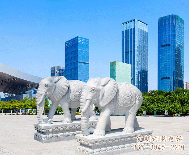 福建公石雕刻的大象