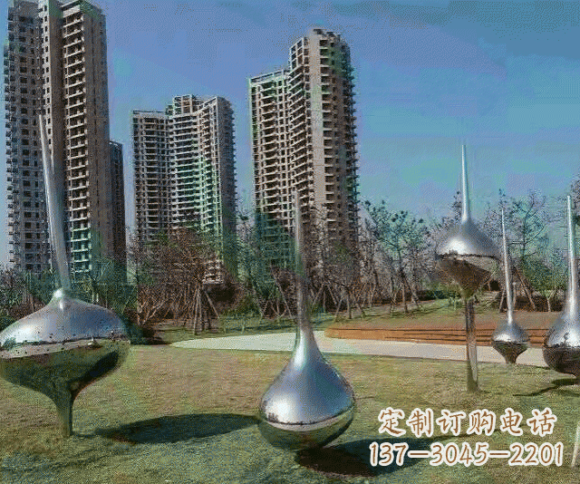 福建小区不锈钢抽象陀螺雕塑