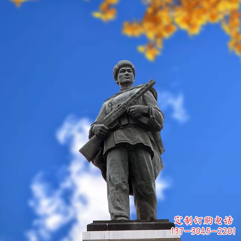 福建中国著名抗战英雄人物邱少云石雕塑像