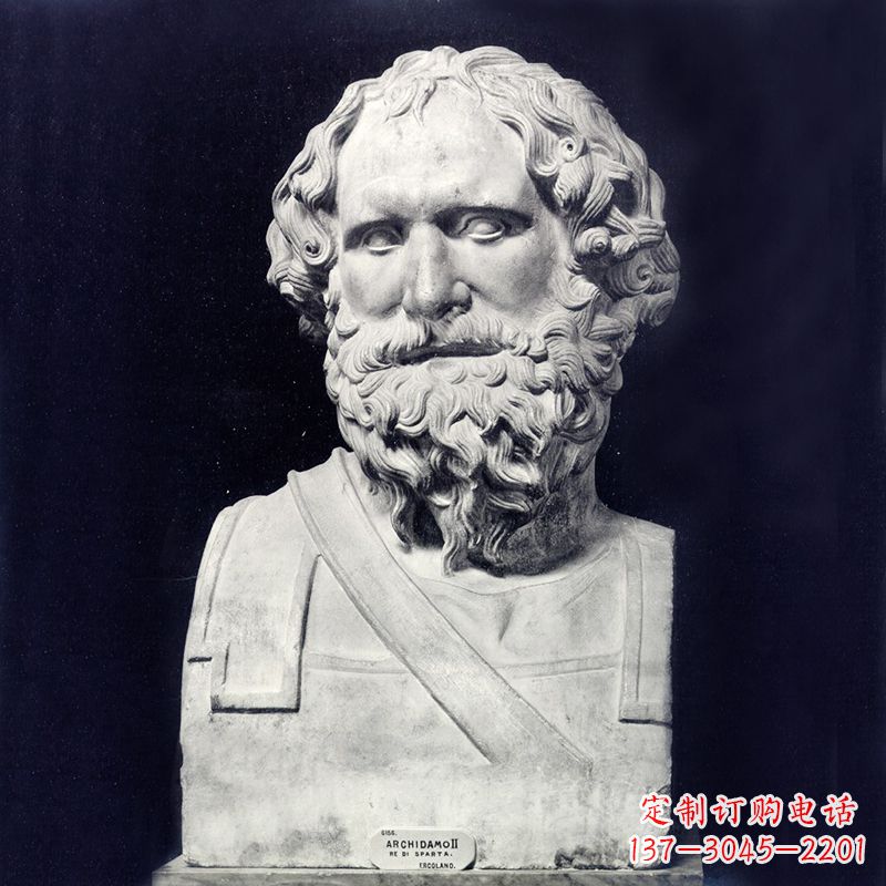 福建阿基米德石雕头像-学校校园世界著名人物雕塑