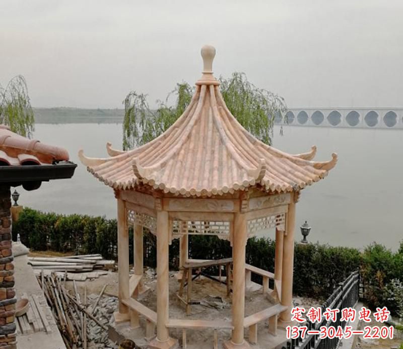 福建精致古典八角凉亭石雕