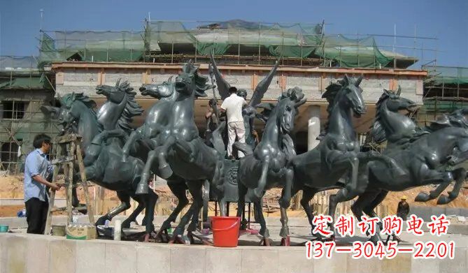 福建八马踏浪阿波罗战车景观铜雕