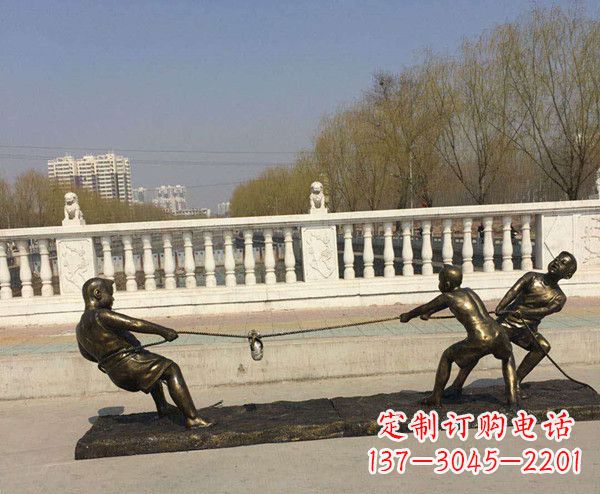 福建拔河儿童雕塑