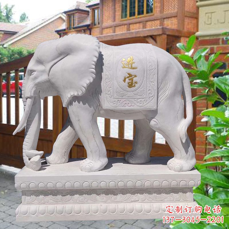 福建雕刻大象精致的艺术品
