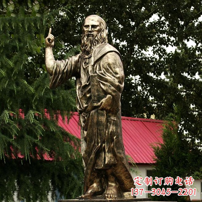 福建柏拉图玻璃钢仿铜雕像-世界名人古希腊著名哲学家雕塑