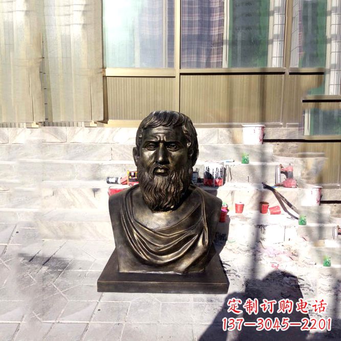 福建柏拉图仿铜头像系列以玻璃钢雕刻出世界名人的传奇