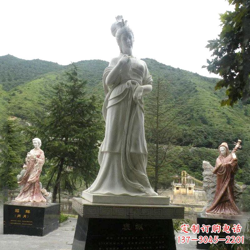 福建褒姒雕塑-大理石石雕美女中国古代美女塑像