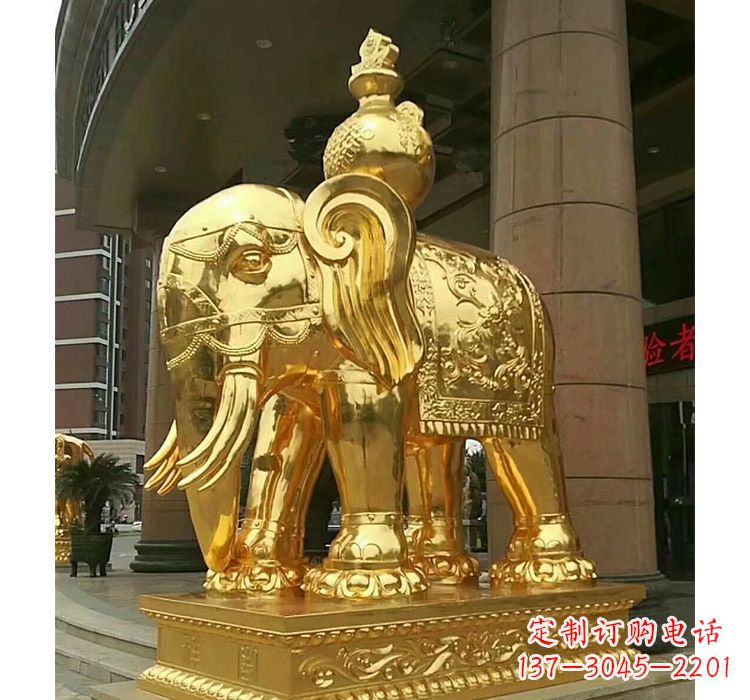 福建宝瓶大象铜雕