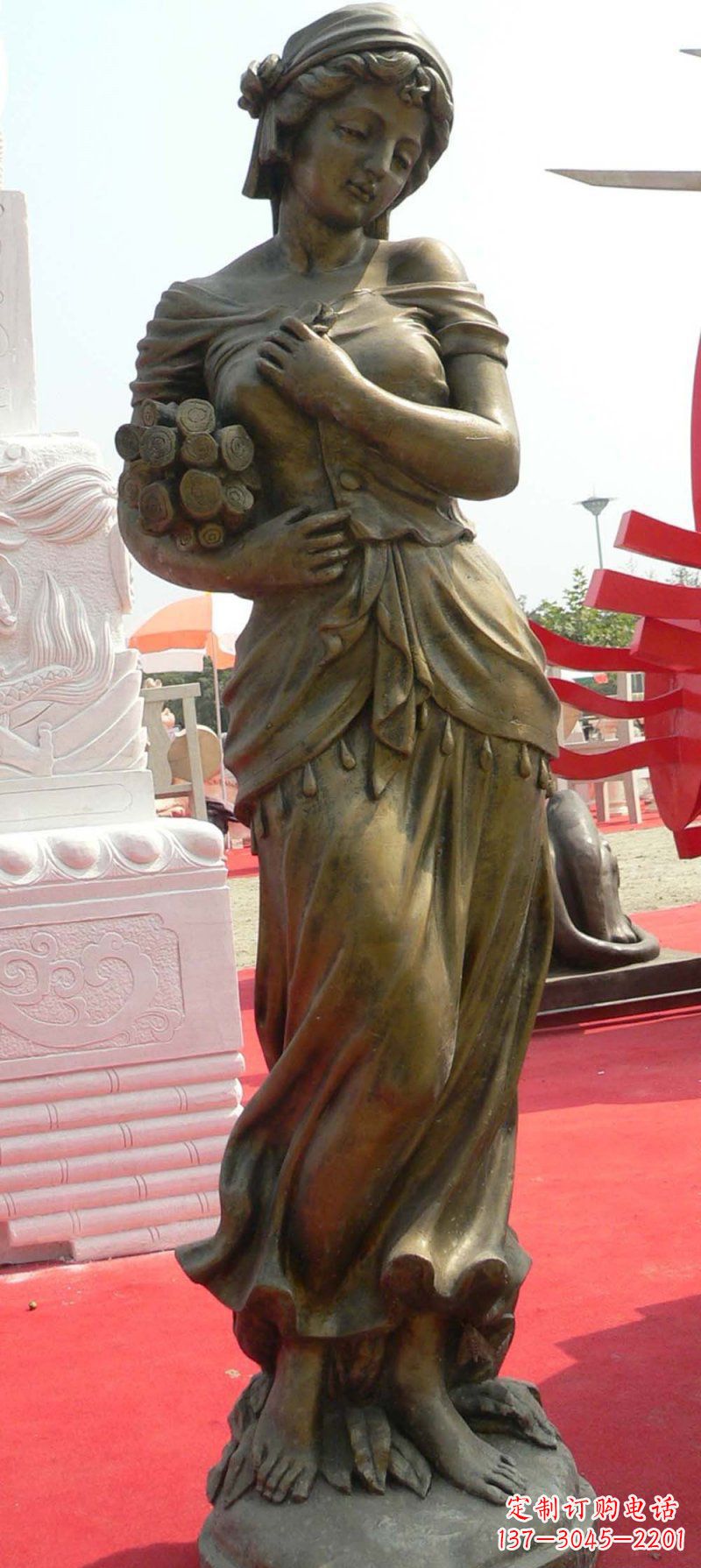 福建少女梦想铜雕