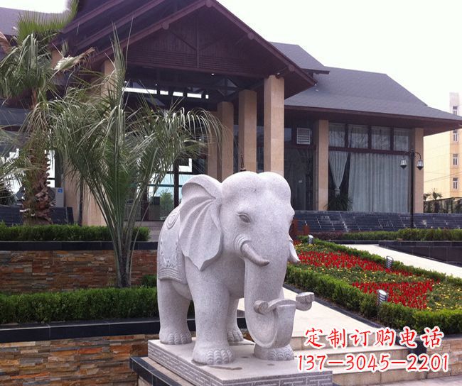 福建鼻卷元宝大象别墅景观石雕