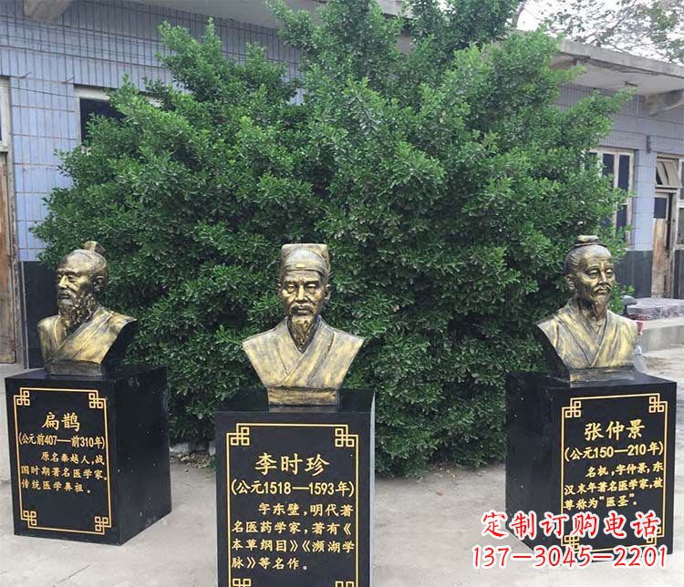 福建扁鹊李时珍张仲景胸像古代人物铜雕