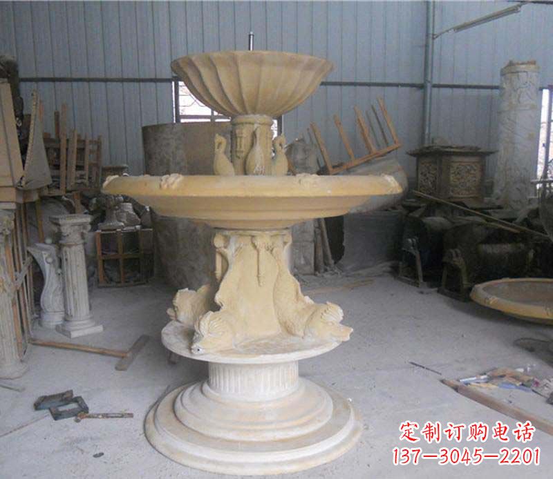 福建别墅多层喷泉石雕 (2)