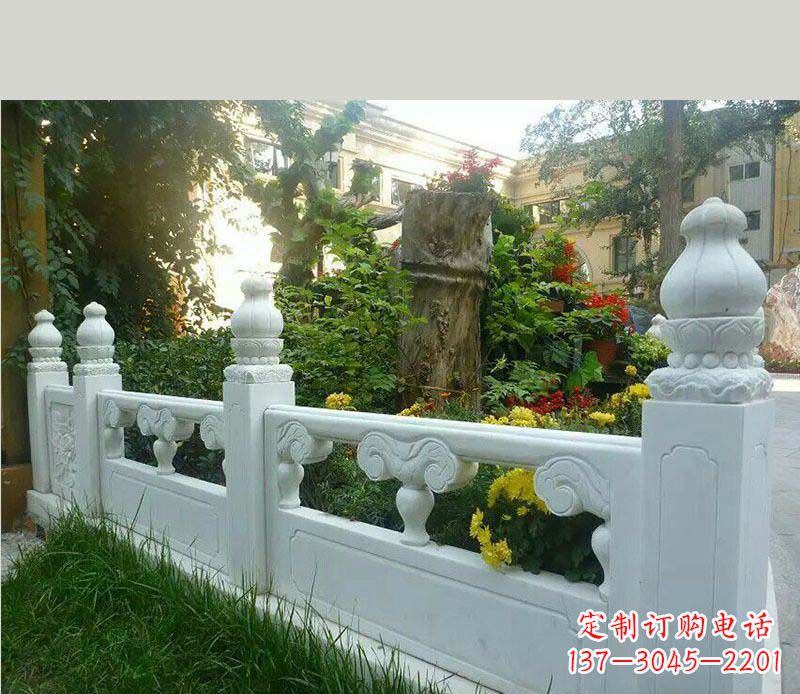 福建别墅汉白玉栏板景观石雕