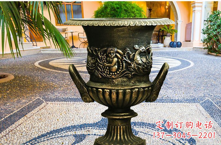 福建别墅花盆铜雕