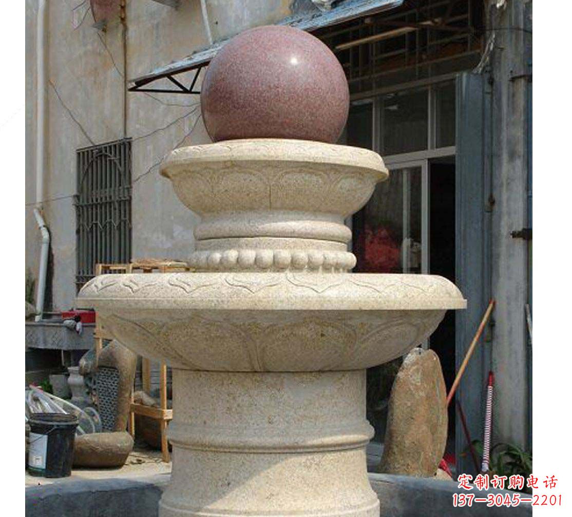 福建别墅景观大理石风水球喷泉雕塑