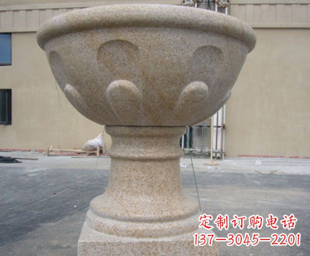 福建别墅景观大理石花盆石雕 (3)