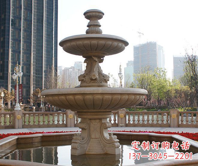 福建别墅景观大型喷泉石雕