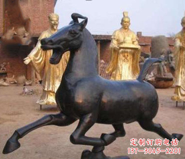 福建别墅景观动物马铜雕塑_1