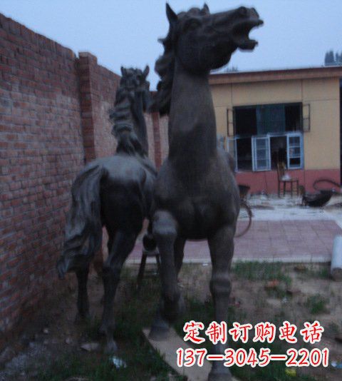 福建别墅景观动物马铜雕塑_2