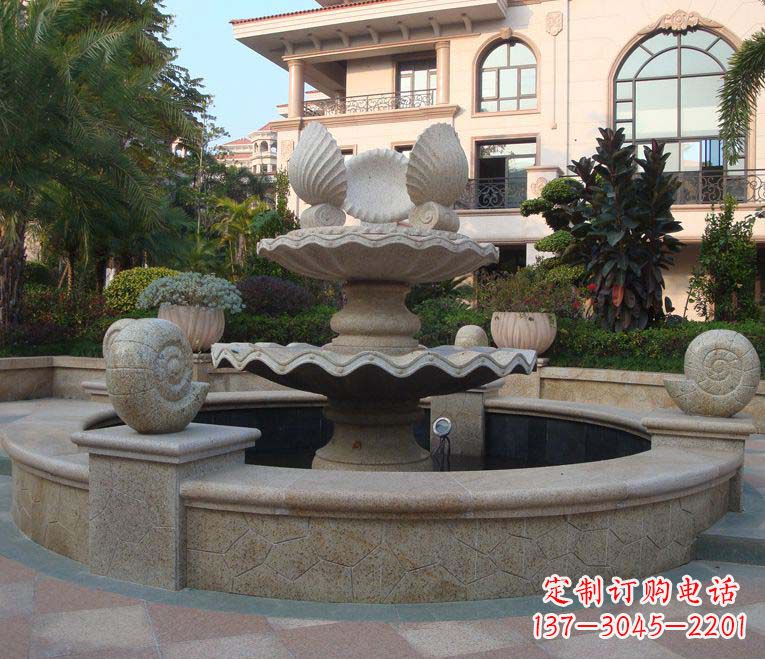 福建别墅景观多层喷泉石雕