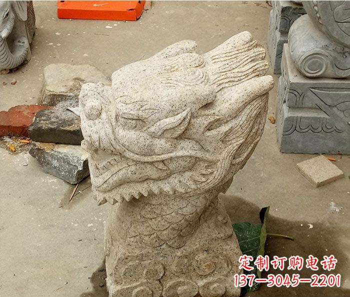 福建别墅景观龙头喷泉石雕