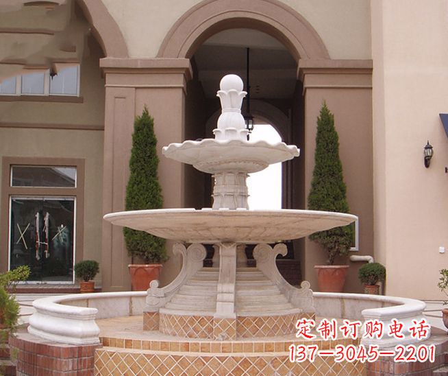 福建别墅景观石雕多层喷泉