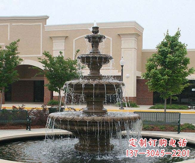 福建别墅景观石雕多层喷泉雕塑 (3)