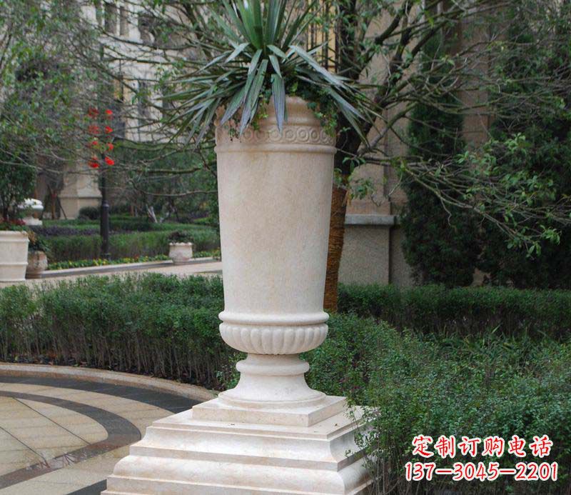 福建别墅景观石雕花盆