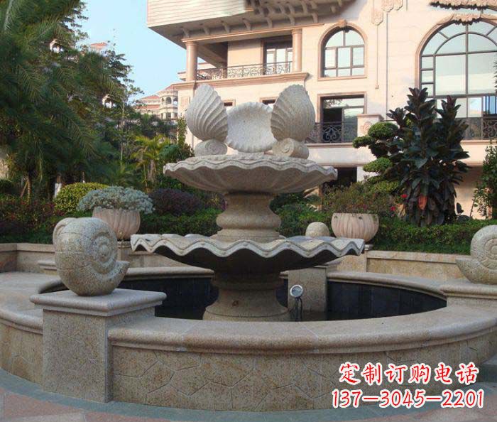 福建别墅景观蜗牛喷泉石雕