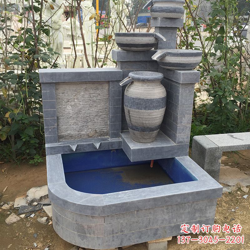 福建精致花园喷泉令人耳目一新的室外装饰