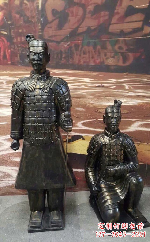 福建新题目兵马俑玻璃钢仿古铜雕塑