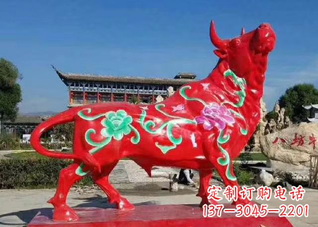 福建玻璃钢红牛雕塑