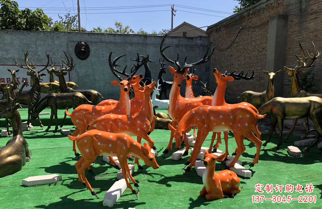 福建玻璃钢雕刻梅花鹿