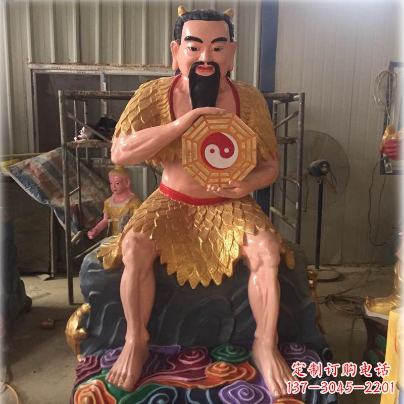 福建玻璃钢彩绘青帝太昊伏羲神像