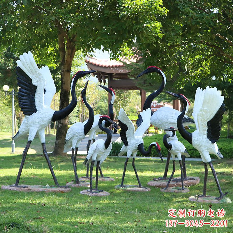 福建玻璃钢丹顶鹤雕塑