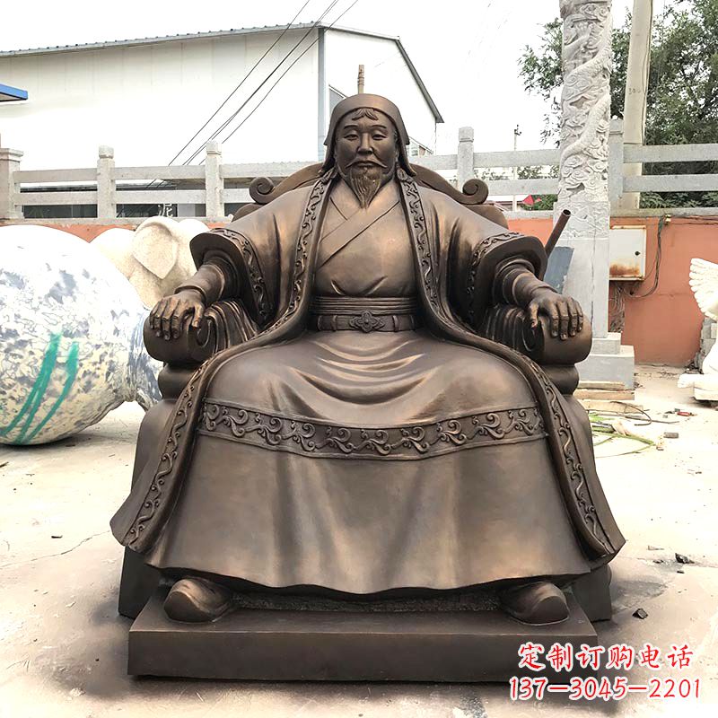 福建成吉思汗玻璃钢仿铜雕塑