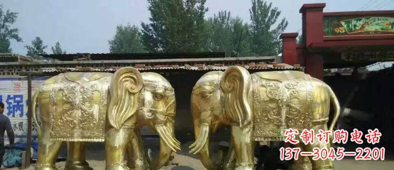 福建玻璃钢大象雕塑仿铜雕塑的精美之作