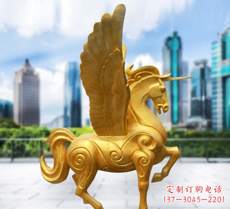 福建玻璃钢仿铜独角兽雕塑精美雕塑艺术