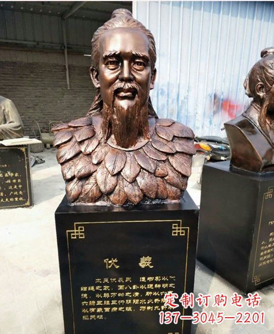福建玻璃钢仿铜伏羲头像