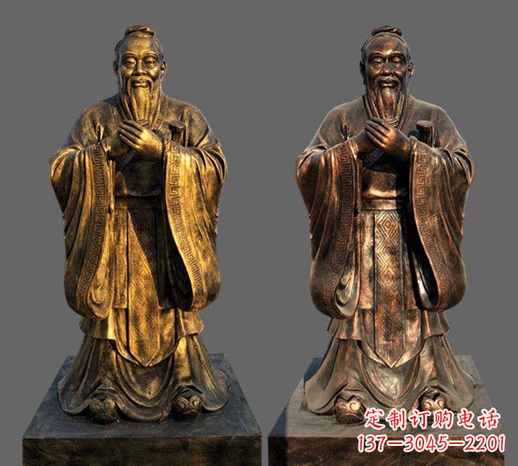 福建玻璃钢仿铜孔子雕塑——校园名人的荣耀