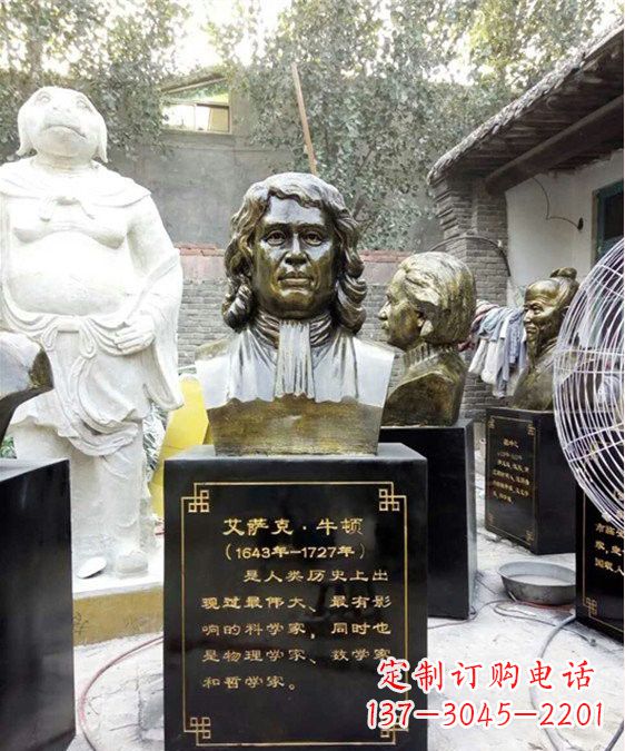 福建玻璃钢仿铜牛顿头像