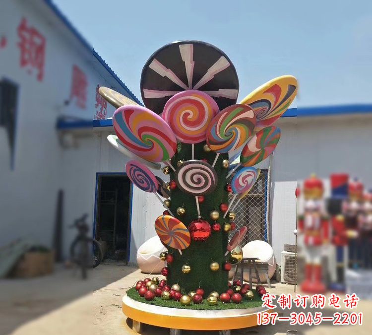 福建玻璃钢制作的棒棒糖雕塑