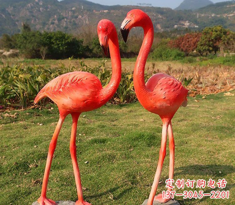 福建玻璃钢仿真火烈鸟雕塑极致精细的艺术品