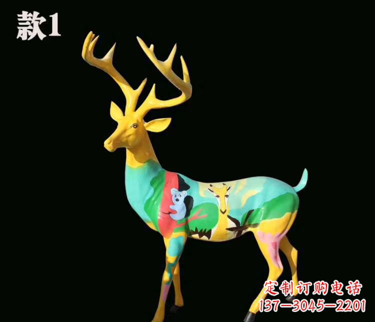 福建玻璃钢梅花鹿雕塑