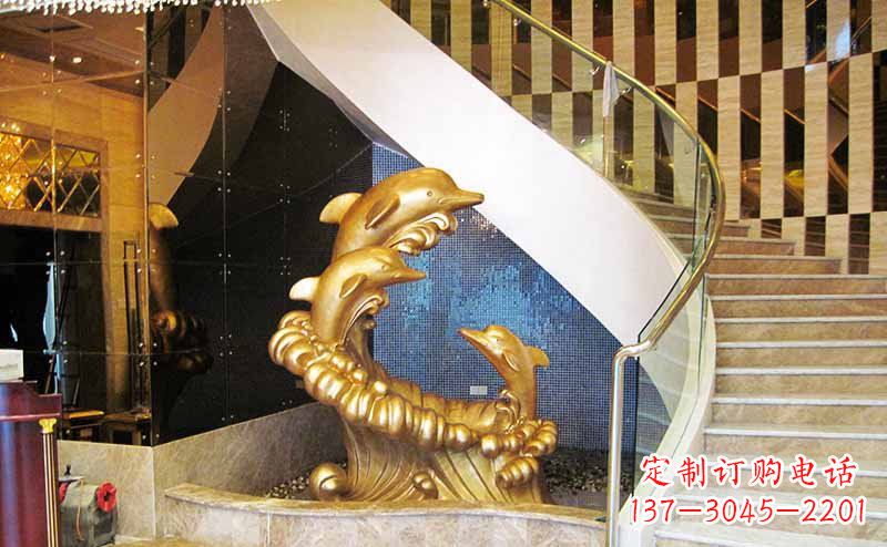 福建玻璃钢海豚雕塑精美的艺术精品