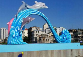 福建玻璃钢大型海豚雕塑游泳馆游乐场的精彩缤纷