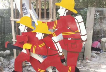 福建玻璃钢消防员雕塑——精致的园林景观装饰